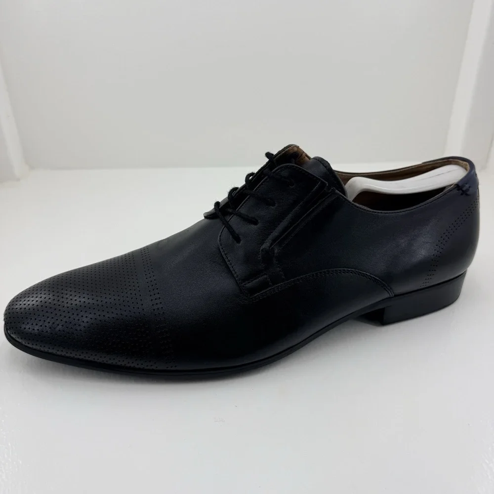 ALDO Men's Black Leather Cap Toe Oxford Dress Shoes Size 12 Lace Up Formal